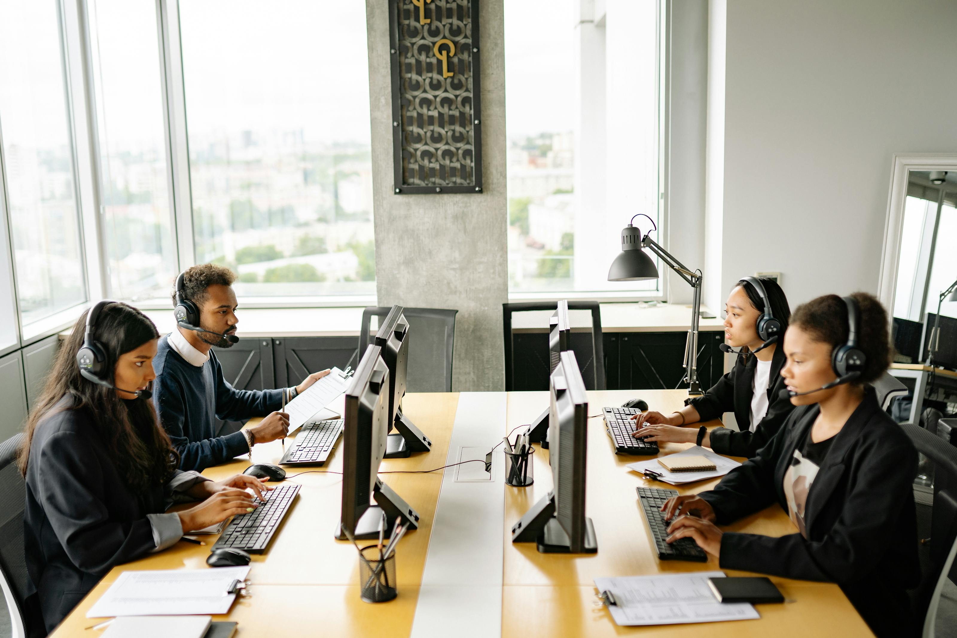 Investor reviewing a business plan and financial projections