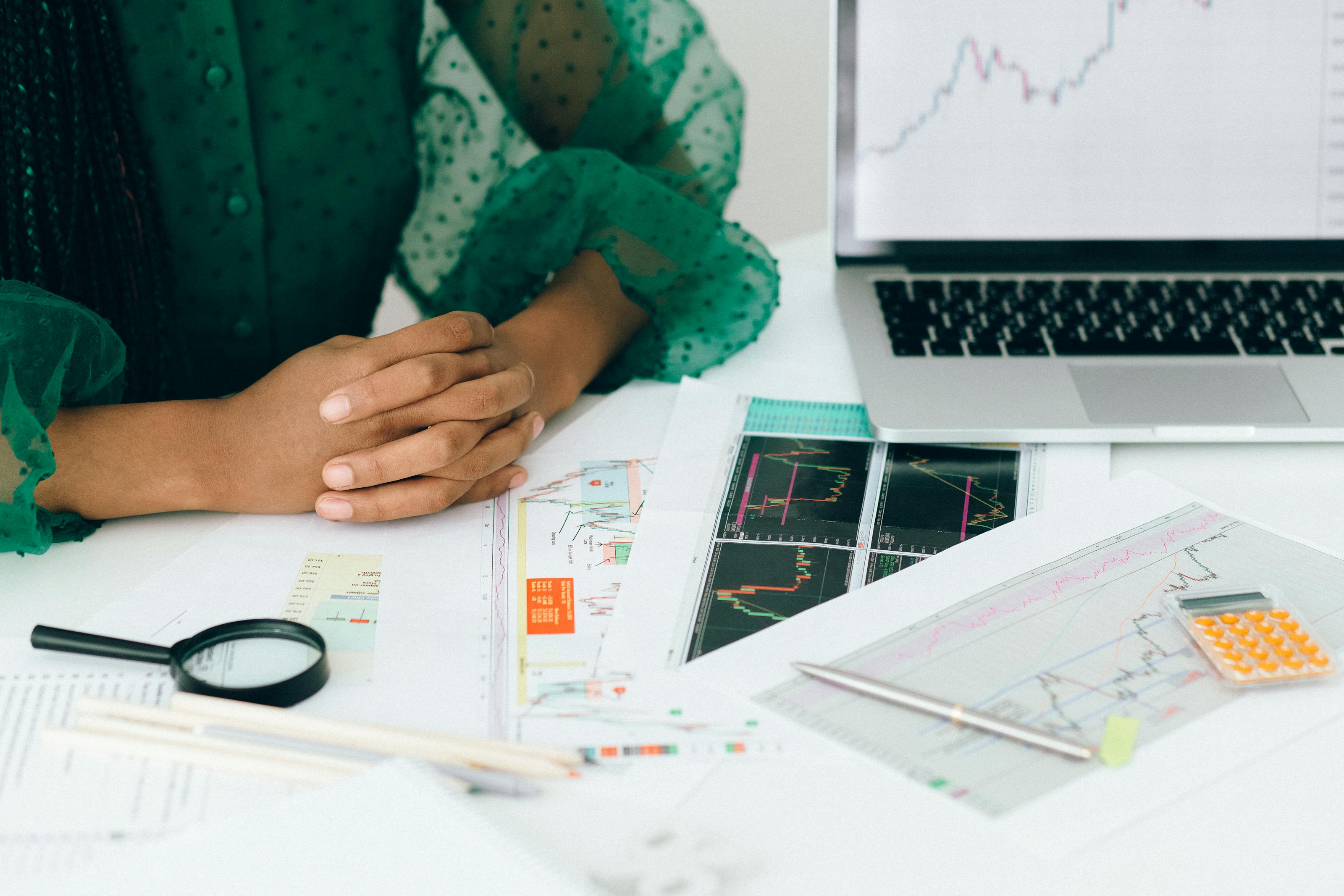 Founder studying profit and loss reports on a tablet